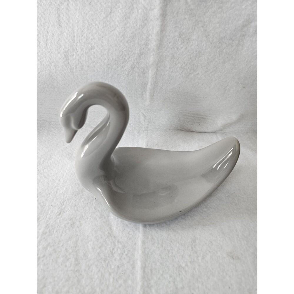 VINTAGE SWAN SOAP DISH CERAMIC Gray GLOSS GLAZE RETRO